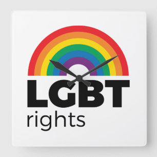 Relógio Quadrado Direitos LGBT