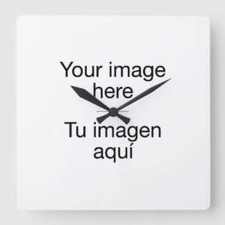 Relógio Quadrado Diseña reloj de pared en blanco con tu foto