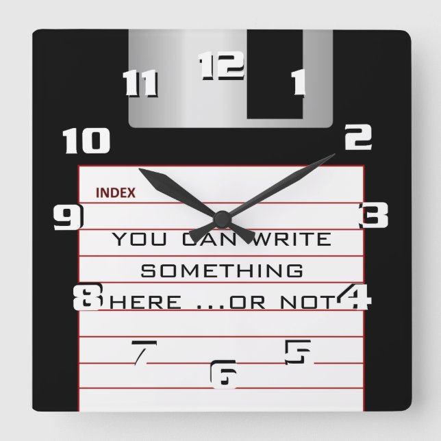 Relógio Quadrado Disquete Retroativo legal Com adição de seu própri (Frente)