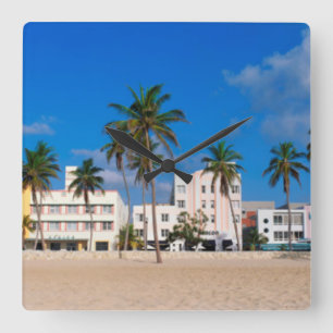 Relógio Quadrado Distrito do art deco da praia sul Miami