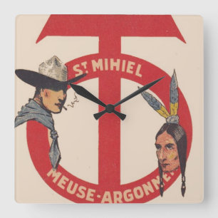 Relógio Quadrado Divisão americana do 90 do logotipo da unidade