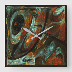 Relógio Quadrado Divisão de Abstrato de Tempo