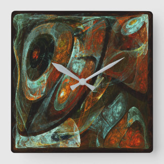 Relógio Quadrado Divisão de Abstrato de Tempo