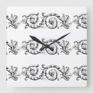 Relógio Quadrado divisor floreio ornamental