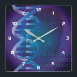 Relógio Quadrado DNA Fingerprint Medical Science<br><div class="desc">Uma design legal,  moderna e divertida inspirada na ciência médica. O presente perfeito para todos os médicos,  enfermeiros,  cientistas,  professores de ciência,  técnicos de laboratório,  estudantes de ciência,  enfim,  qualquer geek de ciência em sua vida (e isso inclui você)! Projetado pela Science Geekness © em http://www.zazzle.com/sciencegeekness*</div>