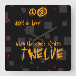 Relógio Quadrado Do preto assustador estranho da caixa da arte do