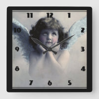 Doce Rosy Cheeked Vintage Angel em Nuvens