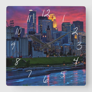 Relógio Quadrado Doces do olho de Minneapolis