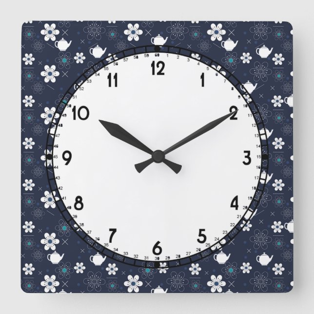 Relógio Quadrado Doces e Flores (Frente)