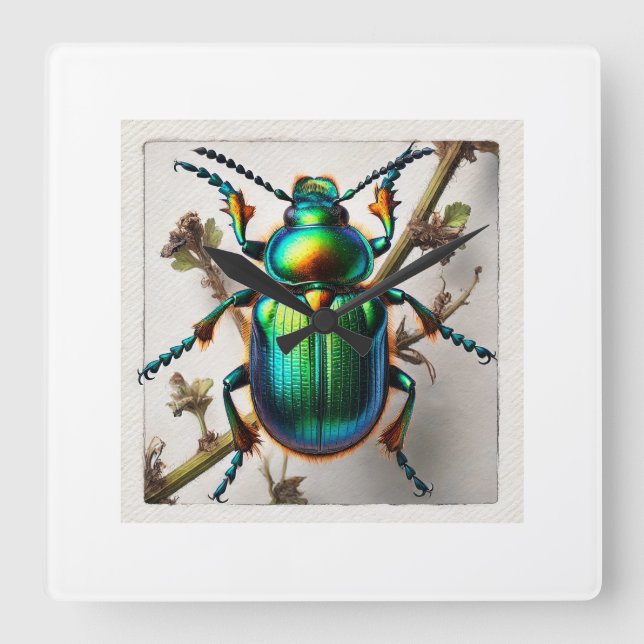 Relógio Quadrado Dogbane beetle 100724IREF113 - Watercolor (Frente)
