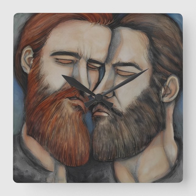 Relógio Quadrado Dois Homens De Mangueira (Frente)