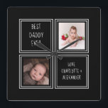 Relógio Quadrado Dois Modelo de Foto e Texto<br><div class="desc">Duas Modelo de Foto e Texto ...  simplesmente adicione suas próprias fotografias e texto a este relógio da parede do excelente ...  fácil de personalizar ...  relógio personalizável de modelo de foto de Ricaso - ideias de presente perfeitas</div>