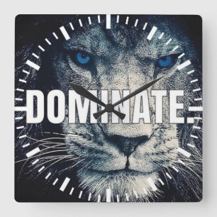 Relógio Quadrado Dominar - Motivação do Leão