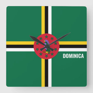 Relógio Quadrado Dominica National Flag Patriotic