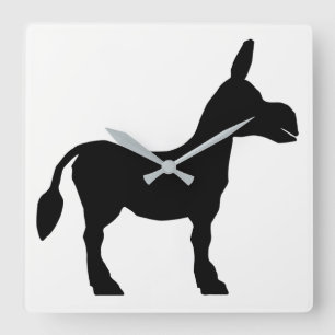Relógio Quadrado Donkey Silhouette