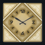 Relógio Quadrado Dourada Art Deco<br><div class="desc">Excelente de relógio do Deco de Arte do design. Você vai adorar como os outros. Esteja livre para usar este design para outro produto que você quiser ou para personalizar e adicionar seu texto. Siga-me para mais. Obrigado. Tenha um bom dia.</div>