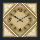 Relógio Quadrado Dourada Art Deco<br><div class="desc">Excelente de relógio do Deco de Arte do design. Você vai adorar como os outros. Esteja livre para usar este design para outro produto que você quiser ou para personalizar e adicionar seu texto. Siga-me para mais. Obrigado. Tenha um bom dia.</div>