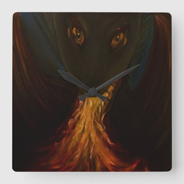 Relógio Quadrado Dragão (Frente)