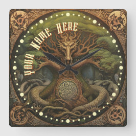 Relógio Quadrado Dragão Tatuagem Inspirou Arte Viking Celular