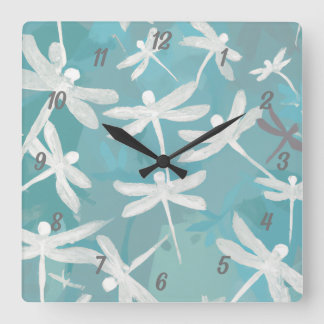 Relógio Quadrado Dragonflies Wall Clock