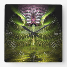 Dragonfly Magic Fractal Art Clock