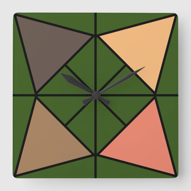 Relógio Quadrado Driehoek, triangel  (Frente)