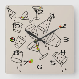 Relógio Quadrado Drinks Acrylic Clock