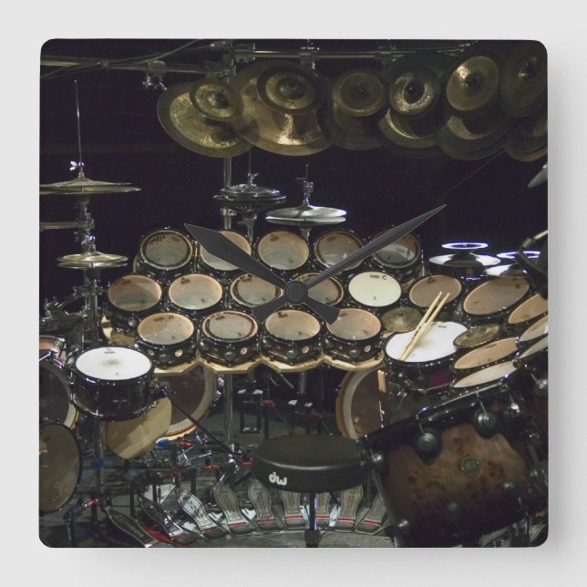 Relógio Quadrado Drums Power (Frente)