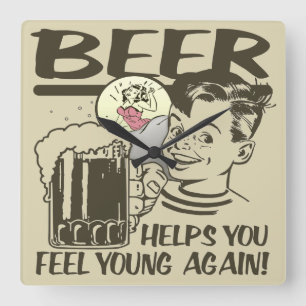 Relógio Quadrado Drunker que eu me sento aqui