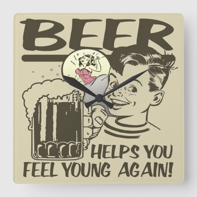 Relógio Quadrado Drunker que eu me sento aqui (Frente)
