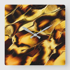 Relógio Quadrado Dunas em bruto em ouro queimado