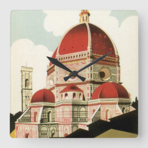 Relógio Quadrado Duomo em Firenze Florence Itália Viagens vintage A
