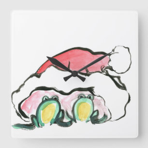 Relógio Quadrado Duplicação de Frong do Natal - Sumi-e