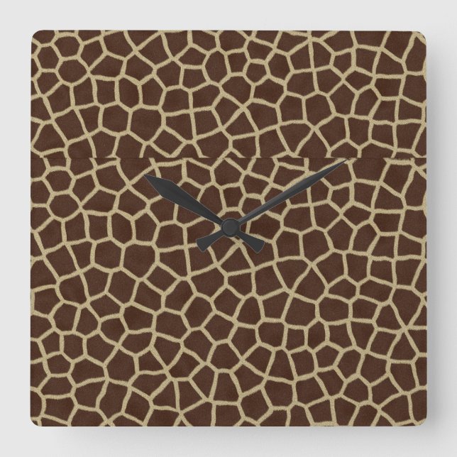 Relógio Quadrado Earth Tone Giraffe Print Pattern Decorative Throw  (Frente)