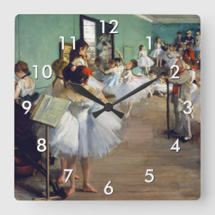 Relógio Quadrado Edgar Degas - A Classe da Dança