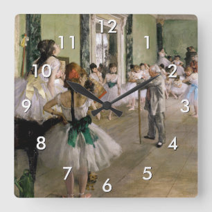 Relógio Quadrado Edgar Degas - A Classe da Dança