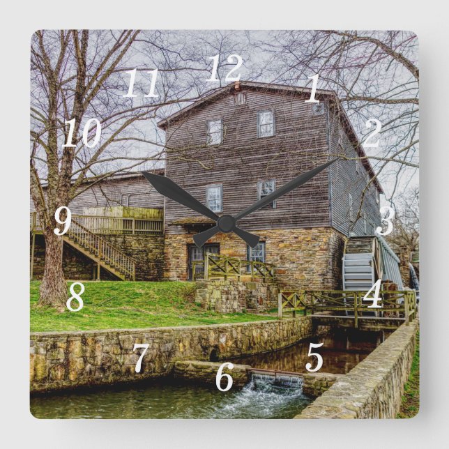 Relógio Quadrado Edwards Mill Wall Clock (Frente)