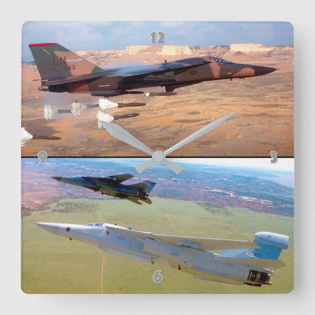 Relógio Quadrado EF-111 RAVEN e F-111 AARDVARK (Frente)