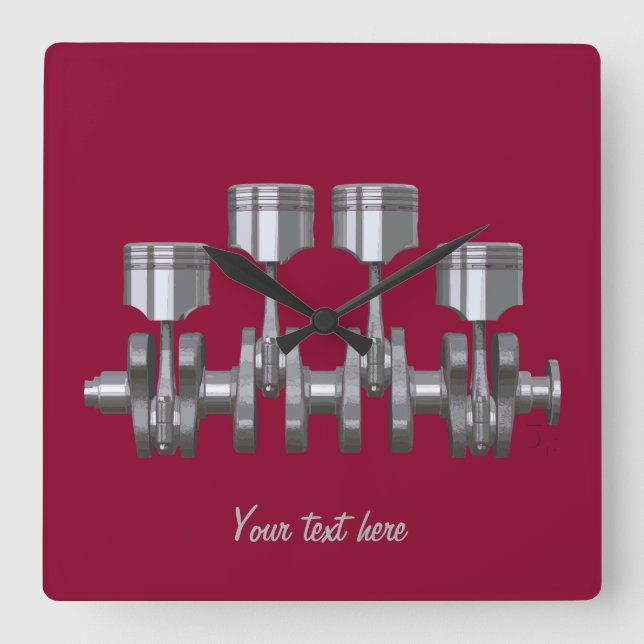 Relógio Quadrado Eixo de manivela do pistão (Frente)