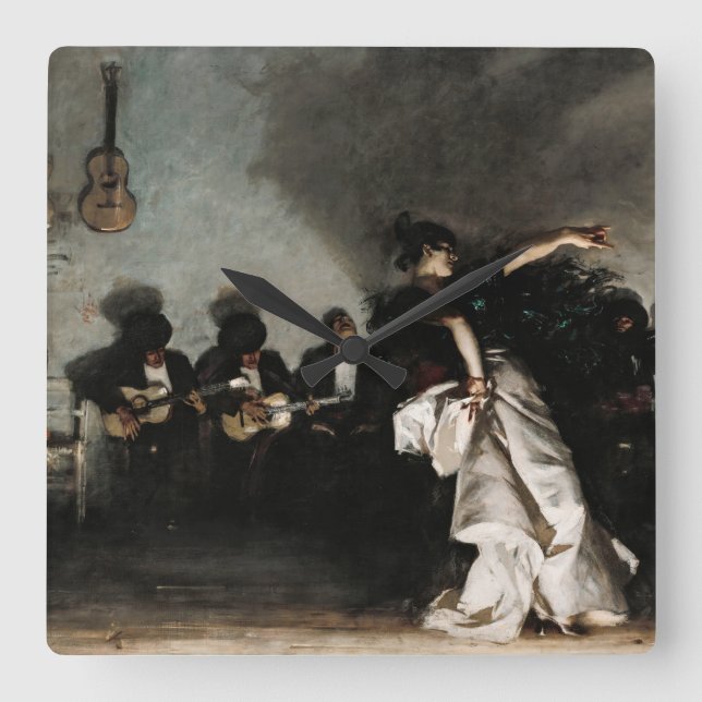 Relógio Quadrado El Jaleo, 1882, por John Singer Sargent (Frente)