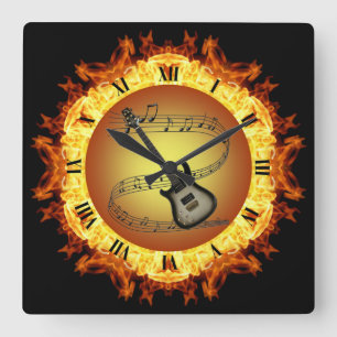 Relógio Quadrado Electric Guitar~Fire Creation #3~From The Crucible
