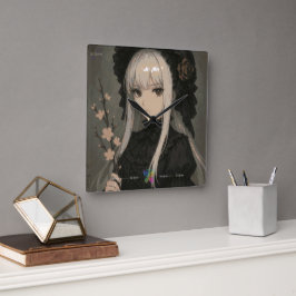 Relógio Quadrado Elegance of the Midnight Blossom Maiden Premium