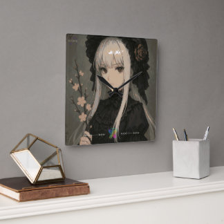 Relógio Quadrado Elegance of the Midnight Blossom Maiden Premium