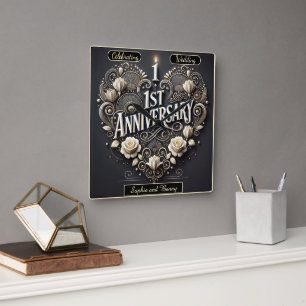 Relógio Quadrado Elegância em Forma de Coração para Inversários