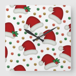 Relógio Quadrado Elegant Christmas Wall Clock – Festive Winter Time