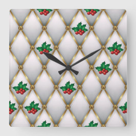 Relógio Quadrado Elegant Christmas Wall Clock – Festive Winter Time