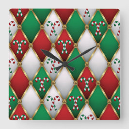 Relógio Quadrado Elegant Christmas Wall Clock – Festive Winter Time