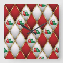 Relógio Quadrado Elegant Christmas Wall Clock – Festive Winter Time