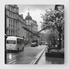 Relógio Quadrado Elegant Street View