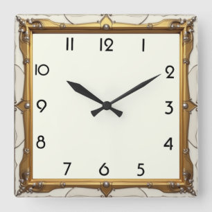 Relógio Quadrado Elegante Art Déco